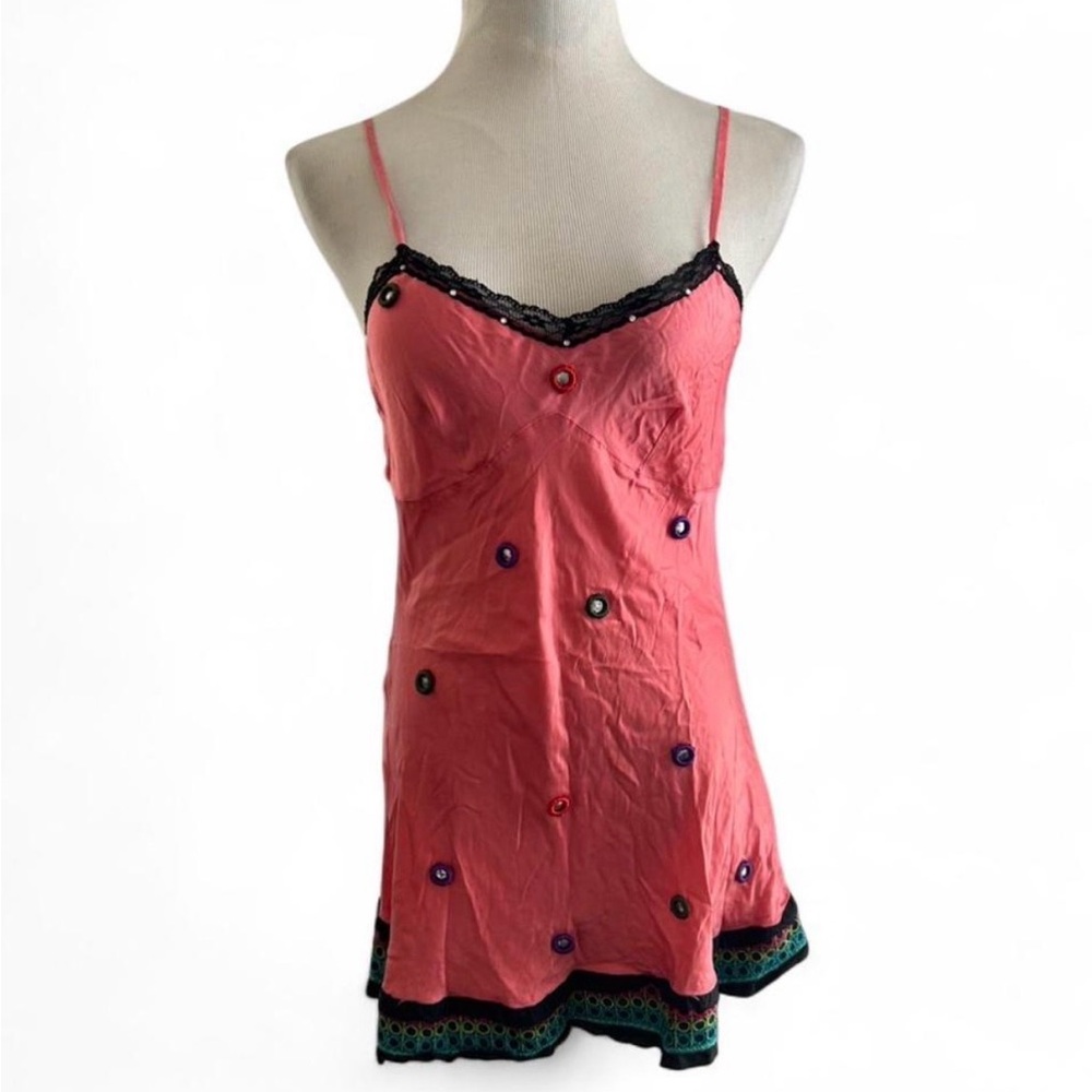 SPY exchange Vibrant Pink tank top with Black and Colorful Accents
